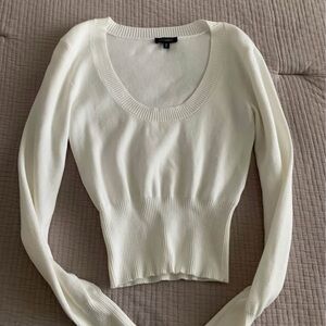 Dynamite Ribbed Scoop Neck Sweater in creamy white SZ small